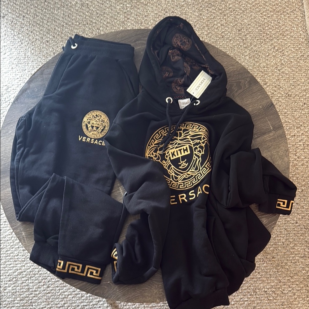 Versace Black and Gold Logo Tracksuit